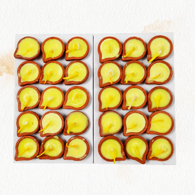 Bhaktivyam Ghee Clay DIYAS (Set of 30) for Diwali | Festival Decoration