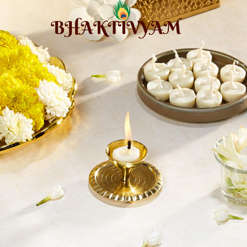 Bhaktivyam Scented Ghee Diya/Wicks for Pooja | Wax Free Ghee Batti for Pooja | Readymade Ghee Diya batti | Pack Of 2