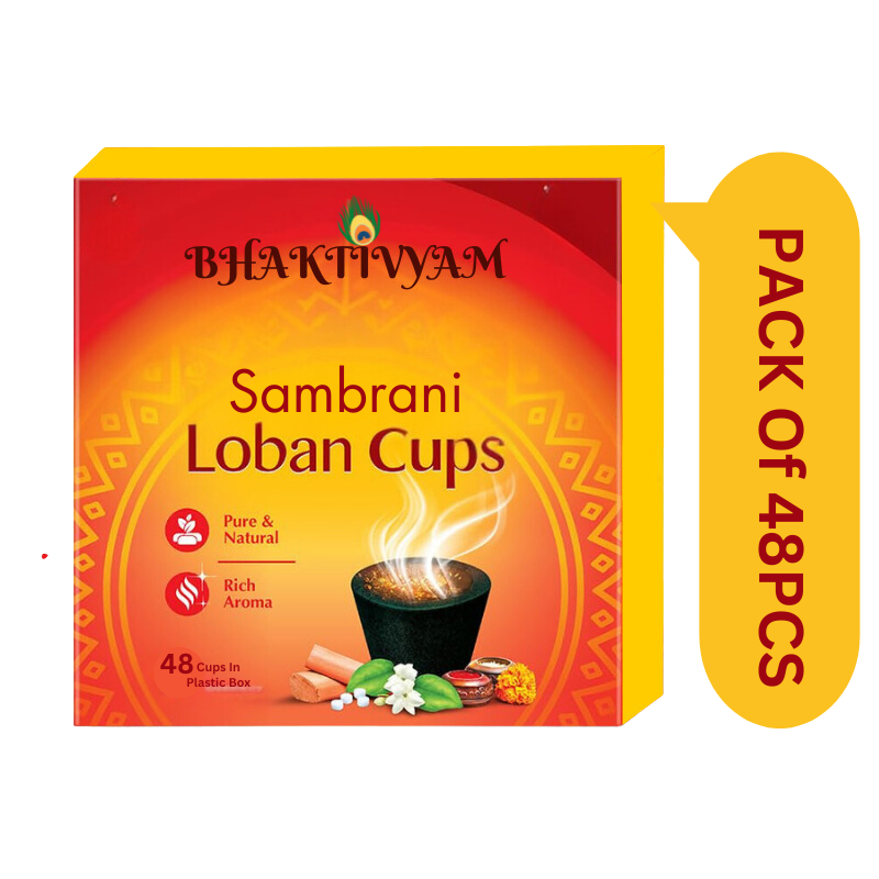 Bhaktivyam Natural Loban Premium Dhoop Cups48 Pcs, with Holder Plate, Lohban dhup cup (48)