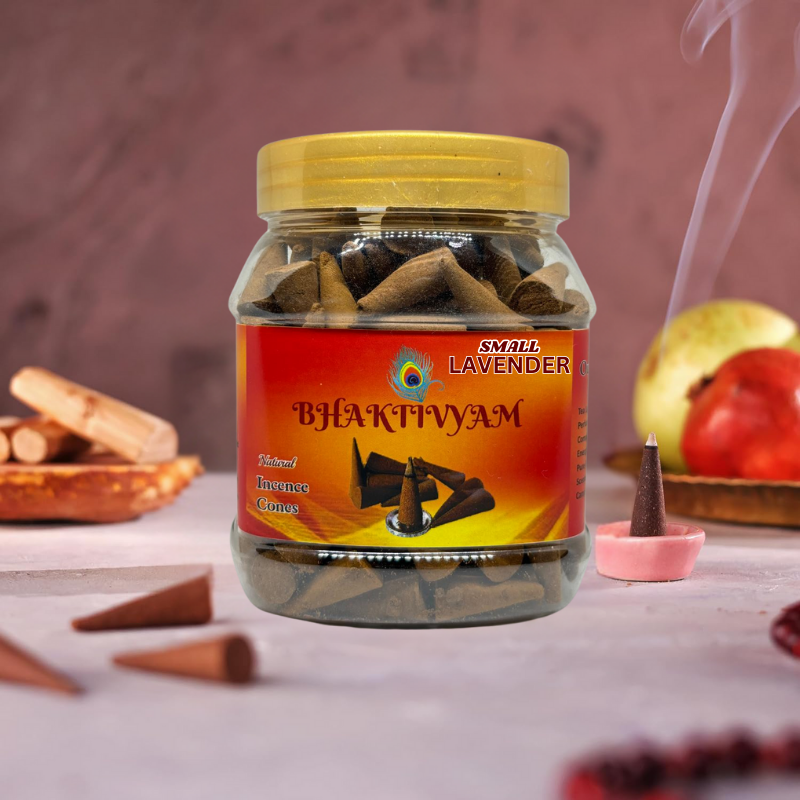 Bhaktivyam Natural Incence Cone Small (Lavender) Pack of 2