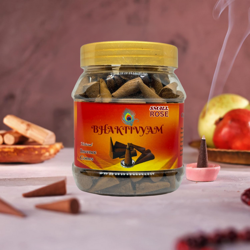 Bhaktivyam Natural Incence Cone Small (Rose) Pack of 2